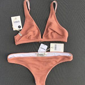 NWT Rhythm for Free People Palm Springs Bikini in Rosewood